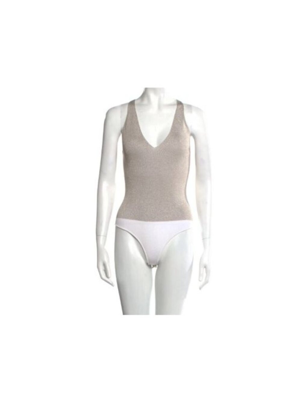 Cushnie Metallic Gold Cross Back V-Neck Bodysuit